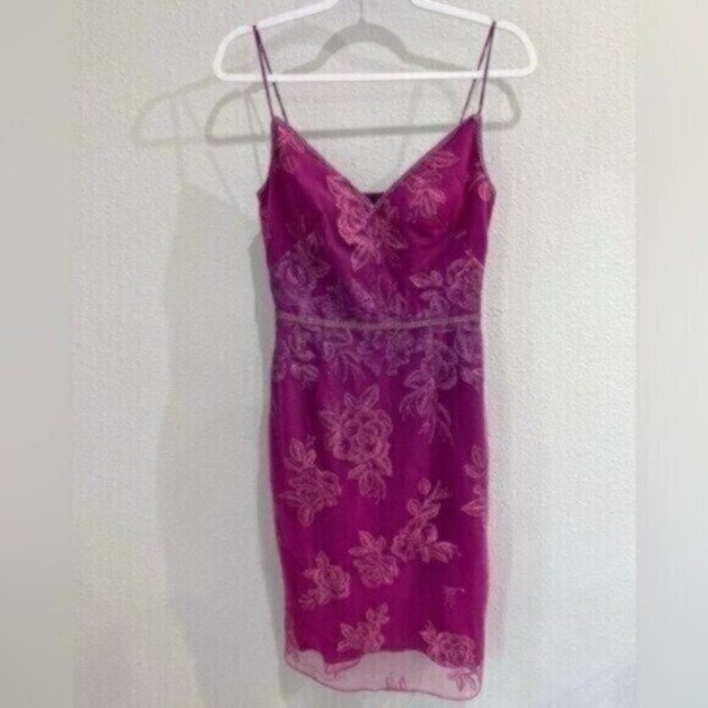 Marchesa Pink and Purple Mini Dress